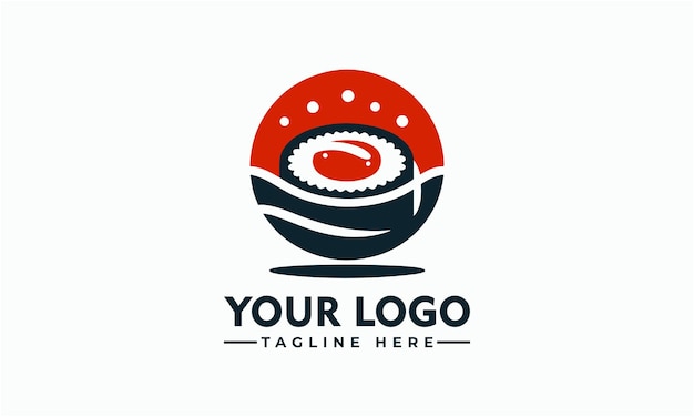 Diseño de logotipo de sushi vector emblema artístico de cocina japonesa para restaurantes y más