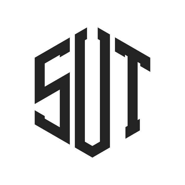 Diseño del logotipo SUT Letra inicial SUT Monograma Logotipo con forma de hexágono