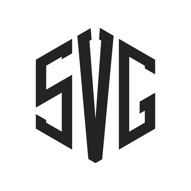 Diseño del logotipo SVG Letra inicial SVG Monograma Logotipo con forma de hexágono
