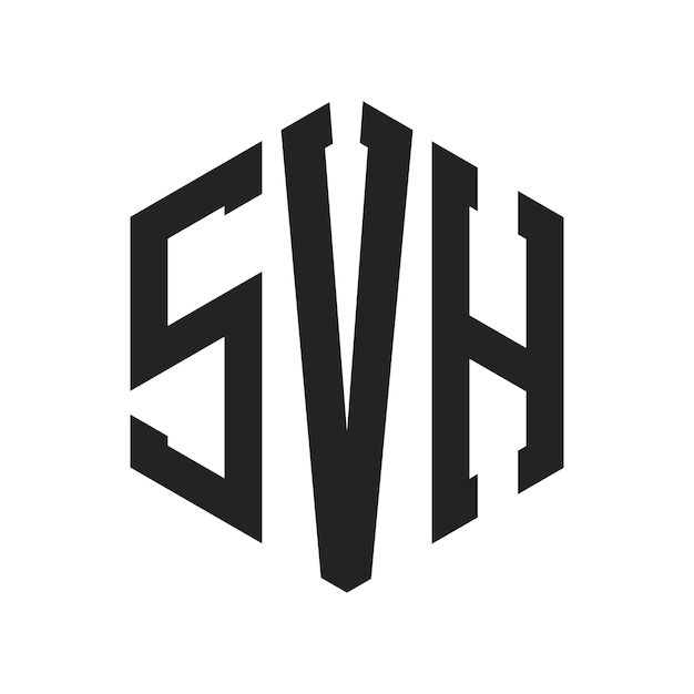 Diseño del logotipo SVH Letra inicial SVH Monograma Logotipo con forma de hexágono