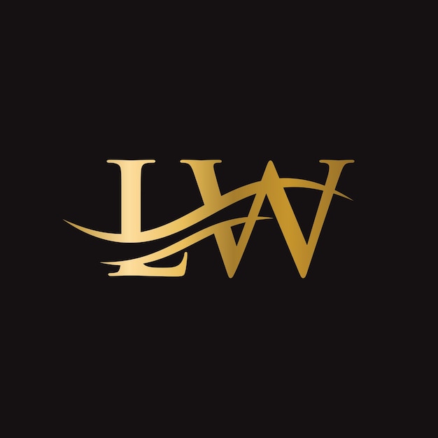 Diseño de logotipo Swoosh Letter LW para identidad empresarial y empresarial Logotipo Water Wave LW con moda moderna