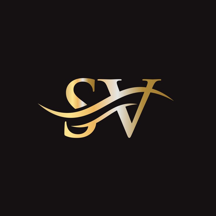 Vector diseño de logotipo swoosh letter sv para identidad empresarial y empresarial logotipo water wave sv con moda moderna