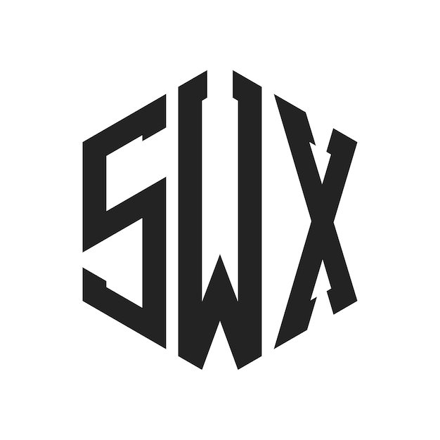 Diseño del logotipo SWX Letra inicial SWX Monograma Logotipo con forma de hexágono