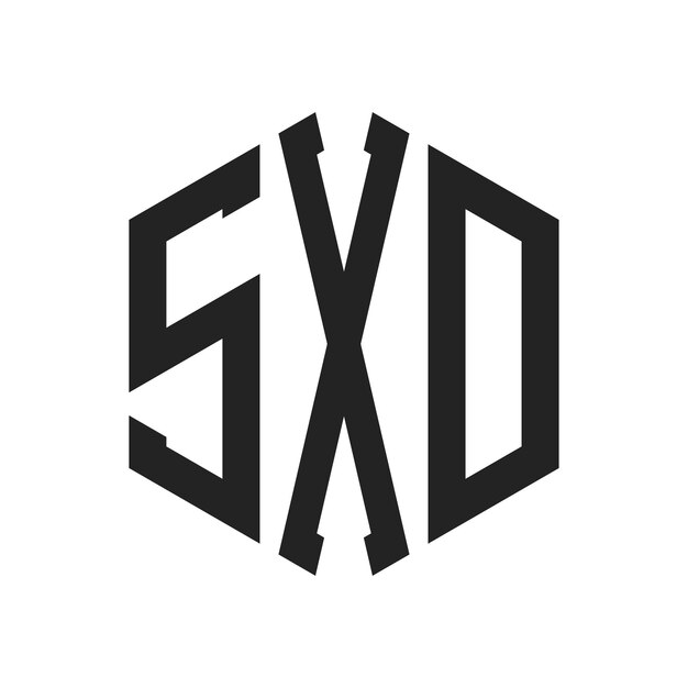 Diseño del logotipo SXD Letra inicial SXD Monograma Logotipo con forma de hexágono
