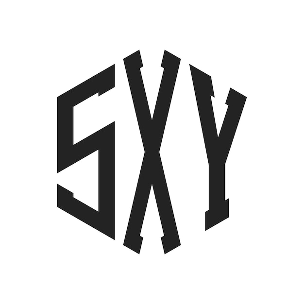 Diseño del logotipo SXY Letra inicial SXY Monograma Logotipo con forma de hexágono
