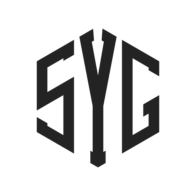 Diseño del logotipo SYG Letra inicial SYG Monograma Logotipo con forma de hexágono
