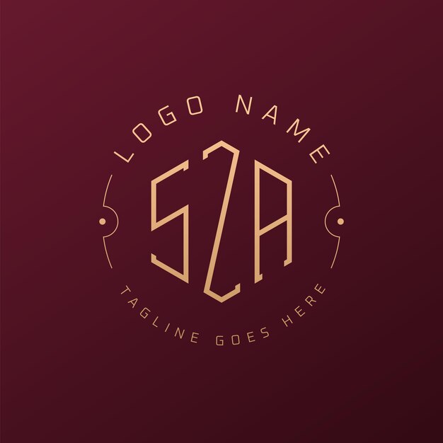 Diseño de logotipo SZA de lujo Letra elegante SZA Monograma Logotipo minimalista Poligono SZA Templata de diseño de logotipo