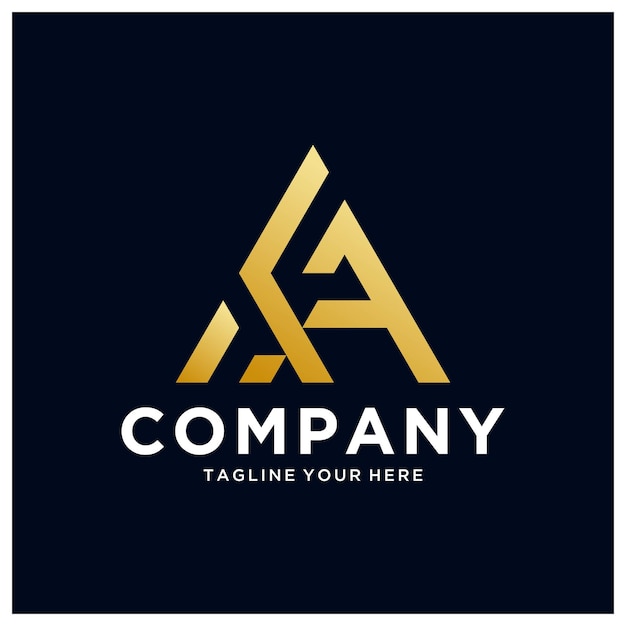 Diseño de logotipo TA AT Letter con tipografía moderna creativa y logotipo triangular