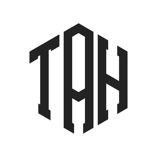 Diseño del logotipo TAH Letra inicial TAH Monograma Logotipo con forma de hexágono