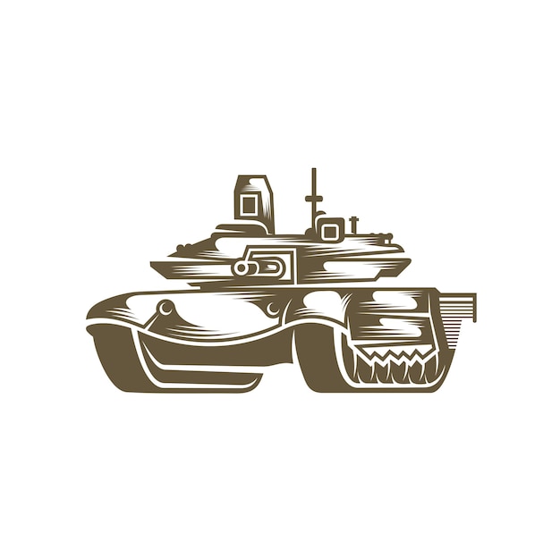 Diseño de logotipo de tanque de batalla tanque de camuflaje vectorial dibujo de tanque de batalla gráficos vectoriales para diseñar