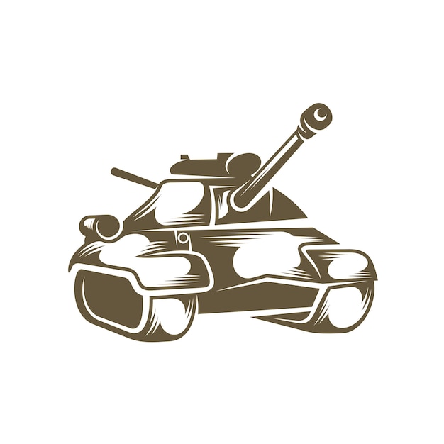 Diseño de logotipo de tanque de batalla tanque de camuflaje vectorial dibujo de tanque de batalla gráficos vectoriales para diseñar