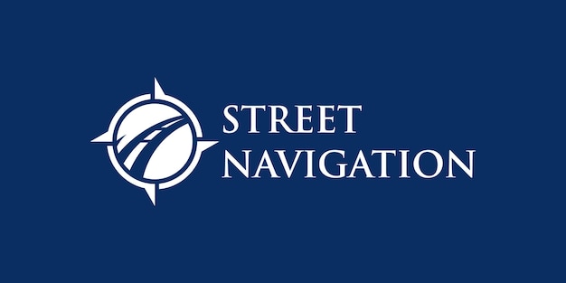 Diseño de logotipo y tarjeta de presentación inspiradores de navegación por la calle