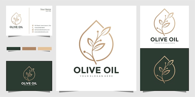 diseño de logotipo y tarjeta de visita de aceite de oliva