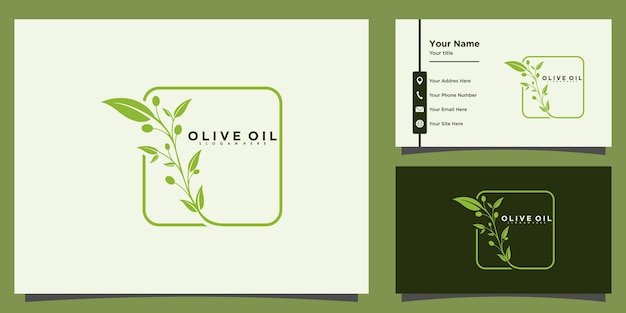 Diseño de logotipo y tarjeta de visita de aceite de oliva.