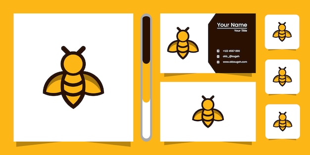 Diseño de logotipo y tarjeta de visita de bee line art