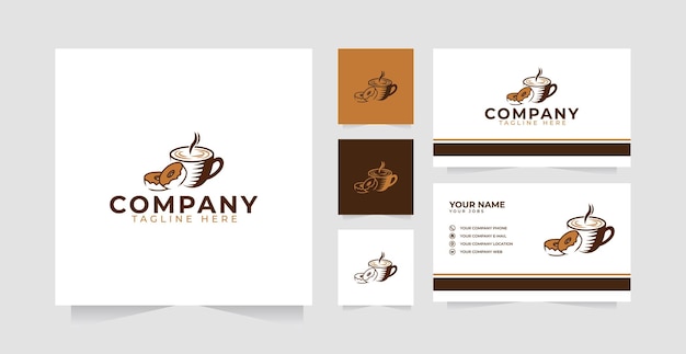 Diseño de logotipo y tarjeta de visita de coffee donuts