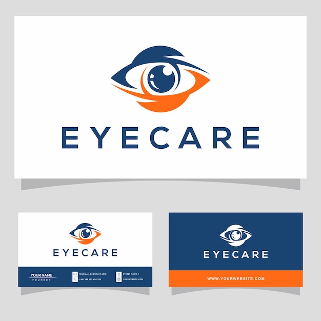 Diseño de logotipo de tarjeta de visita para el cuidado de la vista.