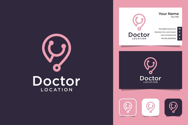 Diseño de logotipo y tarjeta de visita de doctor line art