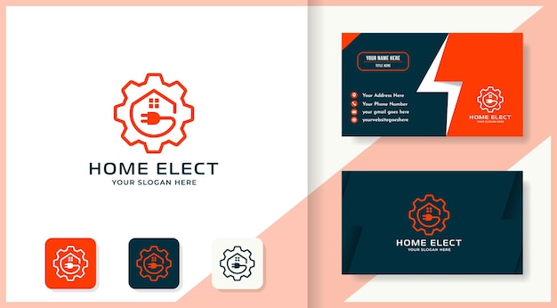 Diseño de logotipo y tarjeta de visita de gear plug house