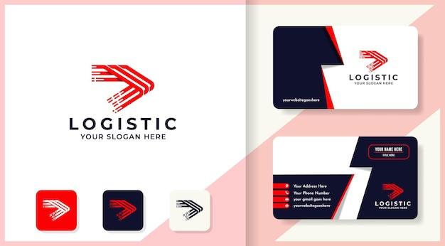 Diseño de logotipo y tarjeta de visita de línea digital simple