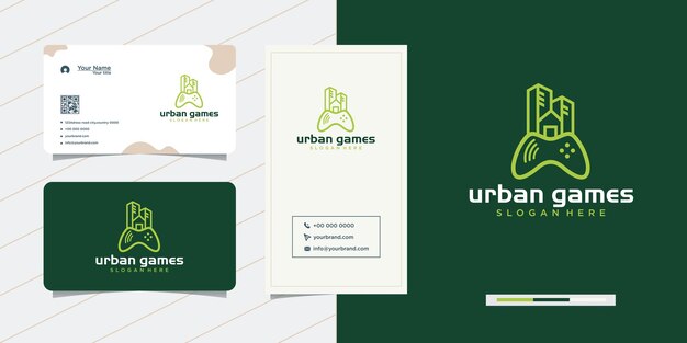 Diseño de logotipo y tarjeta de visita de Urban Game City.