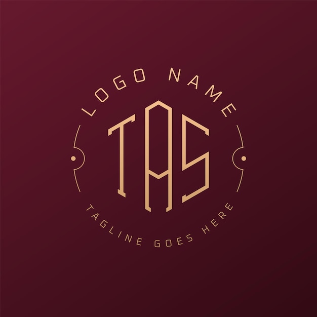 Diseño de logotipo de TAS de lujo Letra elegante TAS Monograma Logotipo minimalista Poligono TAS Template de diseño de logotipo