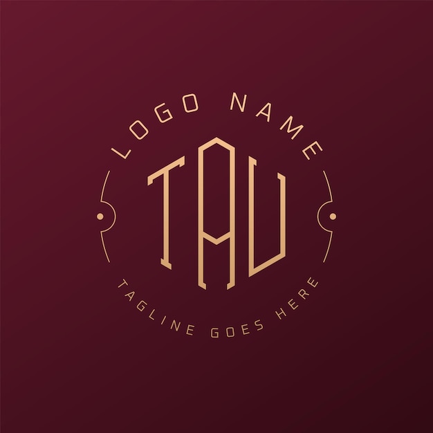 Diseño de logotipo de TAU de lujo Letra elegante TAU Monograma Logotipo minimalista Poligono plantilla de diseño de logotipo TAU