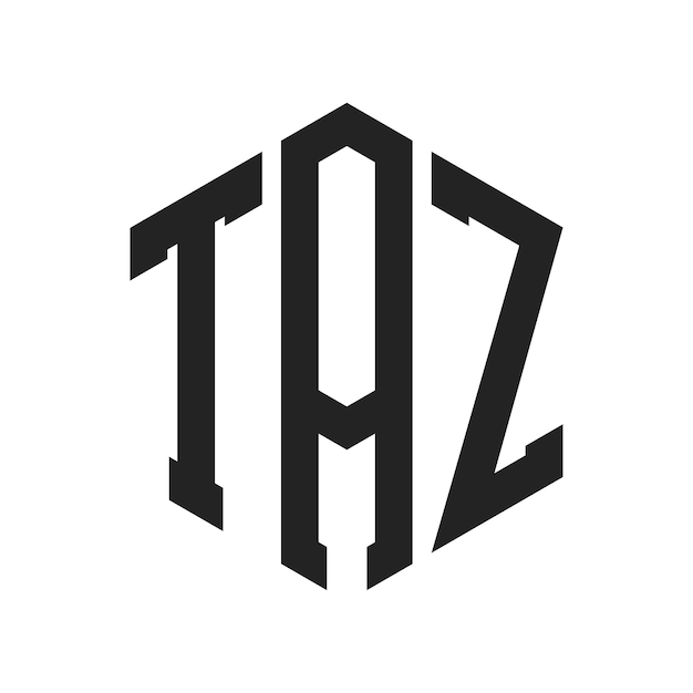 Diseño del logotipo TAZ Letra inicial TAZ Monograma Logotipo con forma de hexágono