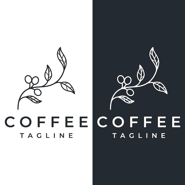 Diseño de logotipo de taza de café arábica y planta de café estilo vintage dibujado a mano Logotipo para insignia de restaurante de café de negocios y cafetería