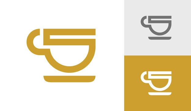 Diseño de logotipo de taza de café con letra S