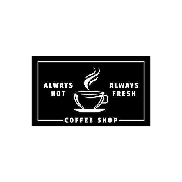 diseño de logotipo de la taza de la cafetería póster de sello retro vintage