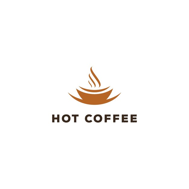 Diseño de logotipo de taza caliente mínima silueta