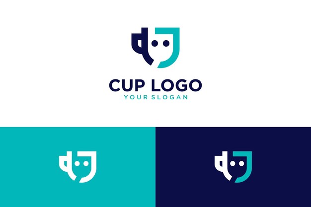 diseño de logotipo de taza con letra j y café