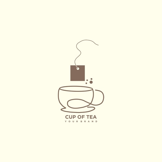 Diseño de logotipo taza de té concepto único