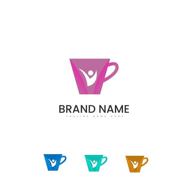 Vector diseño de logotipo de taza