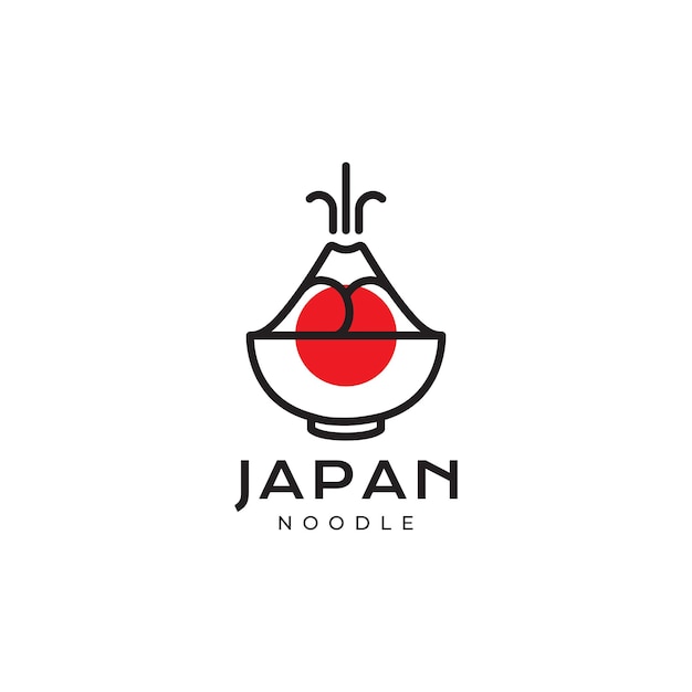 Diseño de logotipo de tazón de fideos de Japón