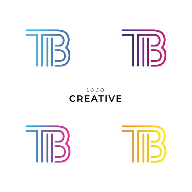 Diseño del logotipo de TB Creative Latter Diseño de la marca personalizada Logotipo de diseño del logotipo creativo Ilustración vectorial