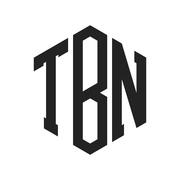 Diseño del logotipo TBN Letra inicial TBN Monograma Logotipo con forma de hexágono