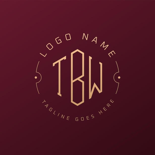 Diseño de logotipo de TBW de lujo Letra elegante TBW Monograma Logotipo minimalista Poligono plantilla de diseño de logotipo TBW