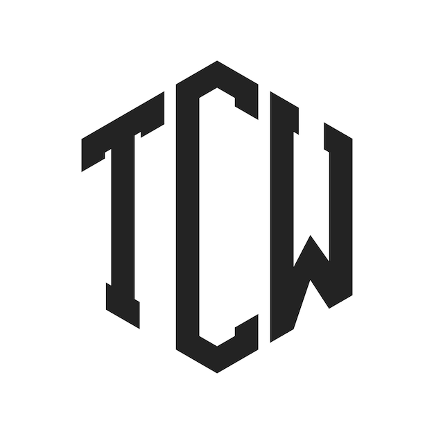 Diseño del logotipo de TCW Letra inicial Monograma de TCW Logotipo con forma de hexágono