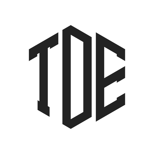 Diseño del logotipo TDE Letra inicial TDE Monograma Logotipo con forma de hexágono
