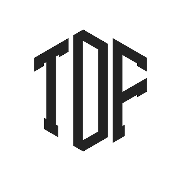 Diseño del logotipo TDF Letra inicial TDF Monograma Logotipo con forma de hexágono