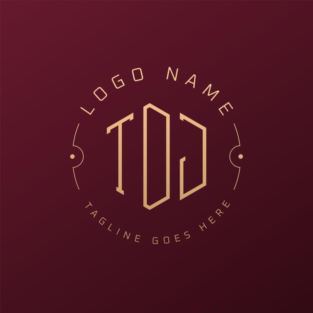 Diseño de logotipo de TDJ de lujo Letra elegante Logotipo de monograma de TDJ Poligono minimalista Template de diseño de logotipo TDJ