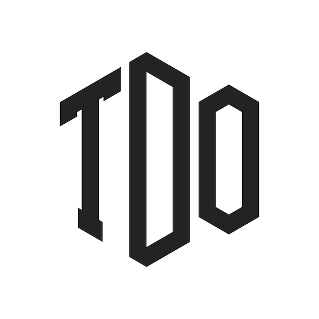 Diseño del logotipo TDO Letra inicial TDO Monograma Logotipo con forma de hexágono