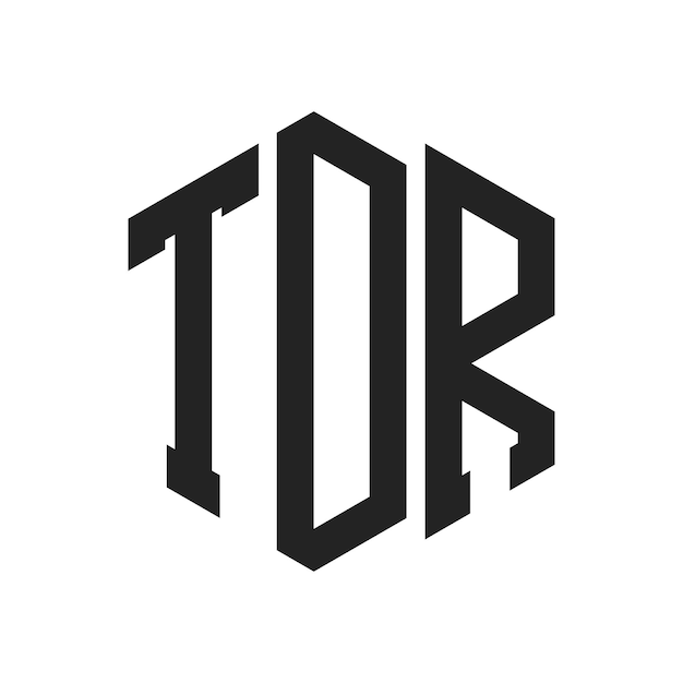 Diseño del logotipo de TDR Letra inicial TDR Monograma Logotipo con forma de hexágono