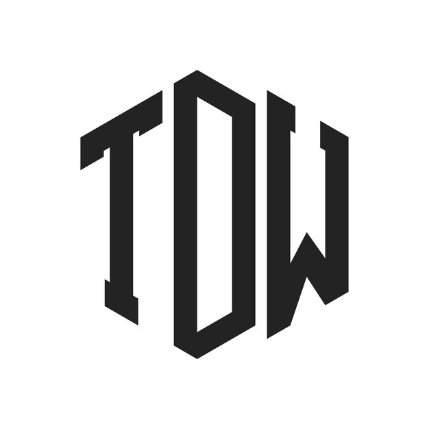 Diseño del logotipo TDW Letra inicial TDW Monograma Logotipo con forma de hexágono