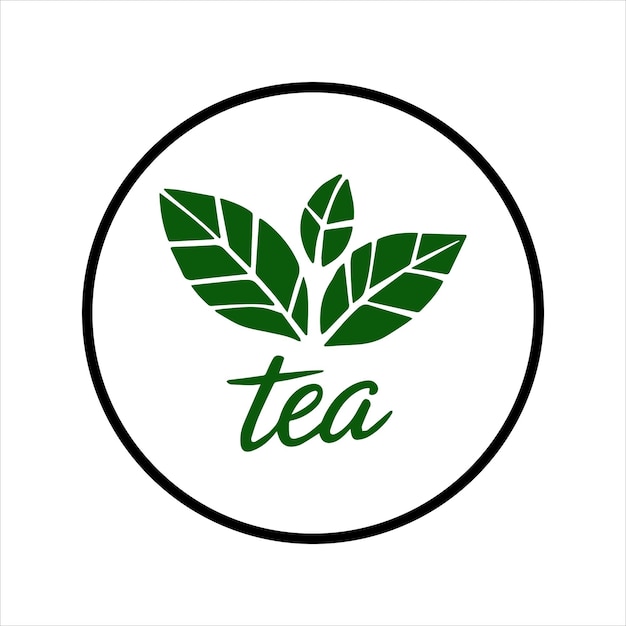 Diseño de logotipo de té Ilustración de arte vectorial