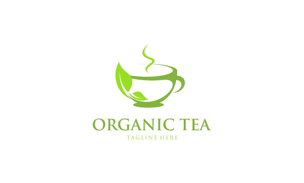 Diseño de logotipo de té verde orgánico creativo