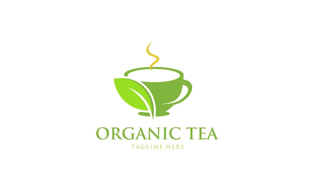 Diseño de logotipo de té verde orgánico creativo