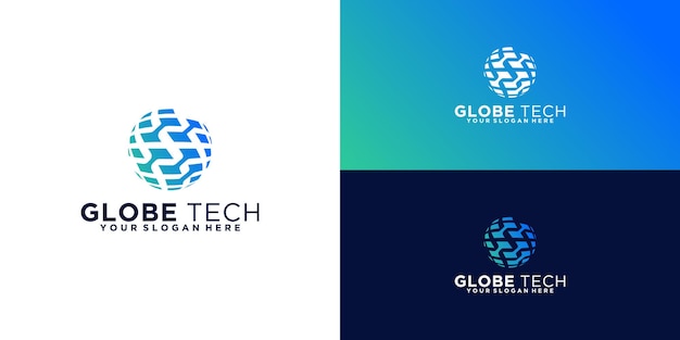 Diseño de logotipo de Tech Globe e inspiración para tarjetas de presentación